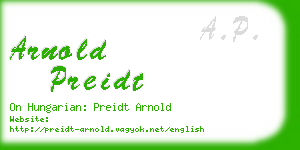 arnold preidt business card